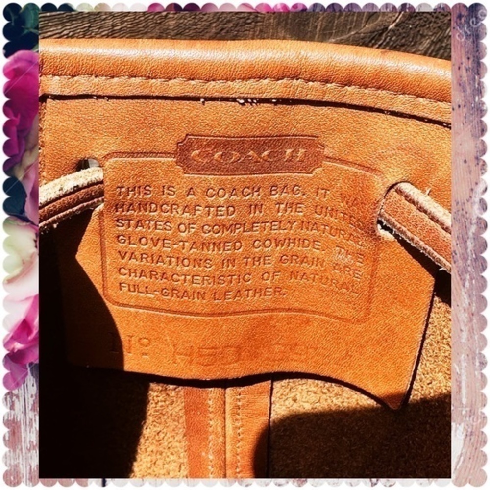 VINTAGE COACH RARE BIXBY CROSSBODY BACKPACK SLING BUCKET BAG BRITISH TAN 9984 - Picture 17 of 17